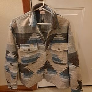 Aztec design shirt jacket